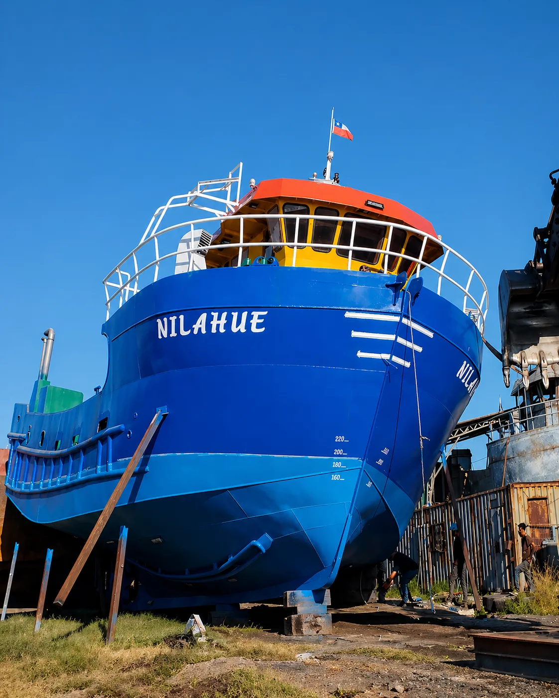 Embarcación Nilahue terminada en astillero